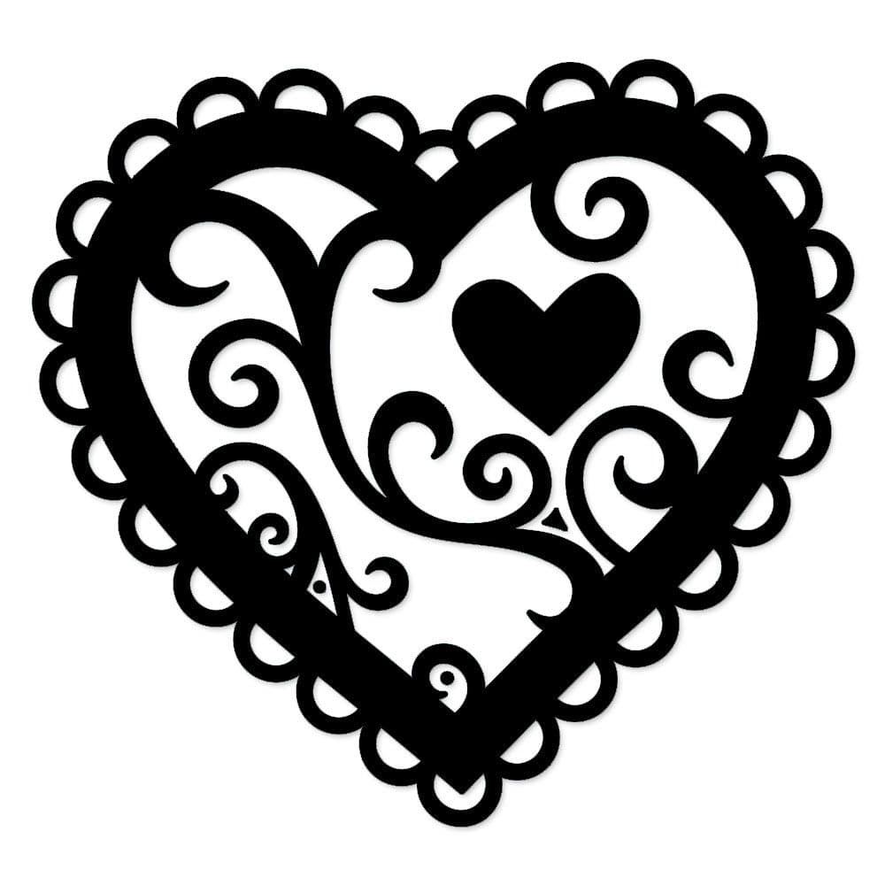 Сердечко раскраска - трафарет