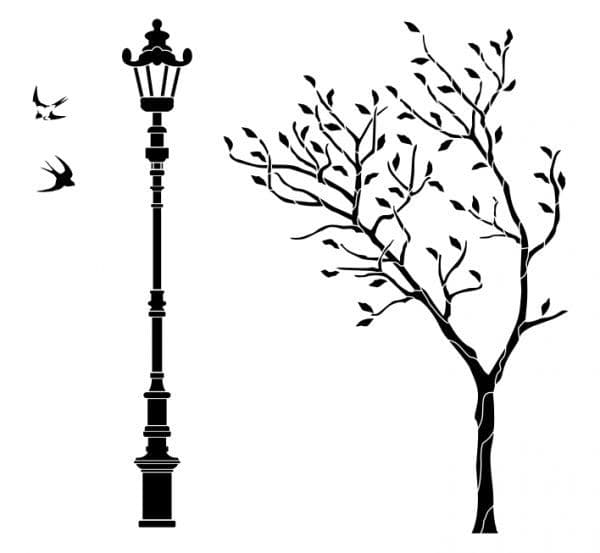 Дерево и столб