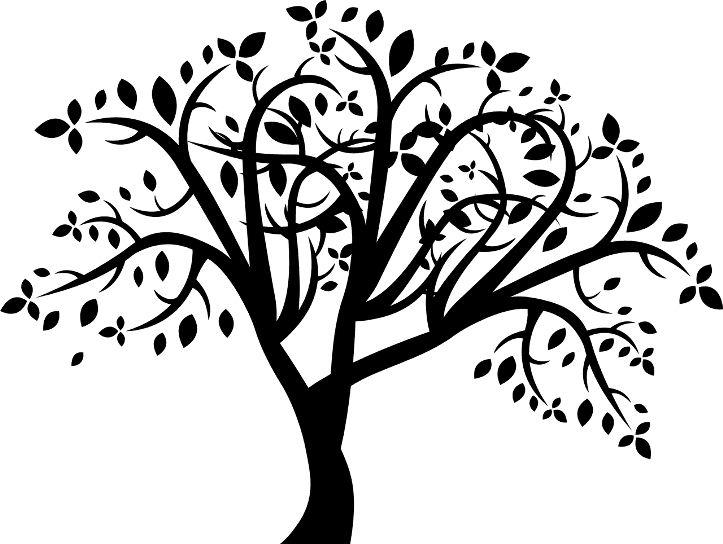 Густое дерево трафарет